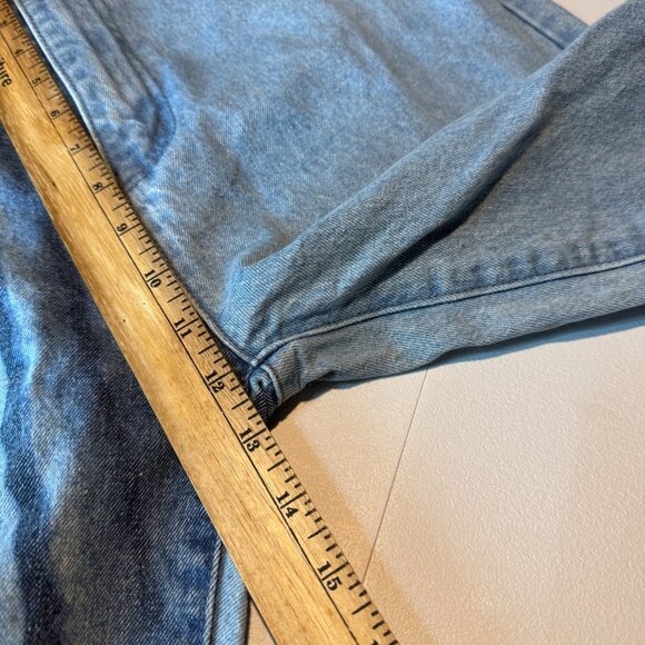 Maniere De Voir Women 8 Marble Print Mom Jeans Light Wash Tapered Leg STAINS - Picture 7 of 9